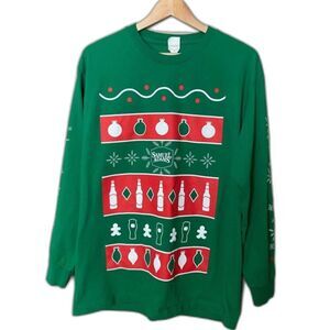 SAM ADAMS holiday t-shirt Boston lager festive beer Christmas tee long sleeve L